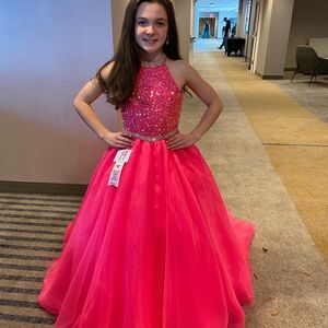 Sequined Pink girls Pageant/formal Dress